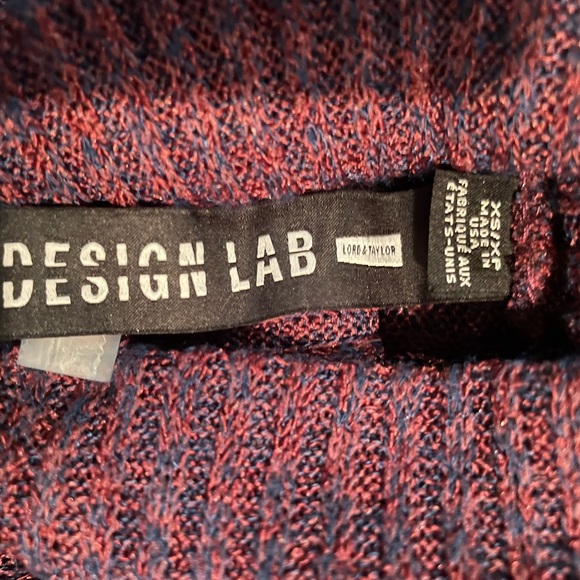 Ladies XS Design Lab from Lord & Taylor cowl neck purple ribbed sweater - Picture 3 of 4